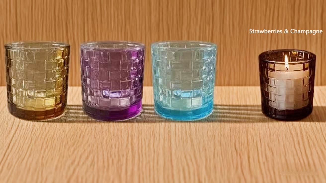 Colored Spray Textured Glass Candles